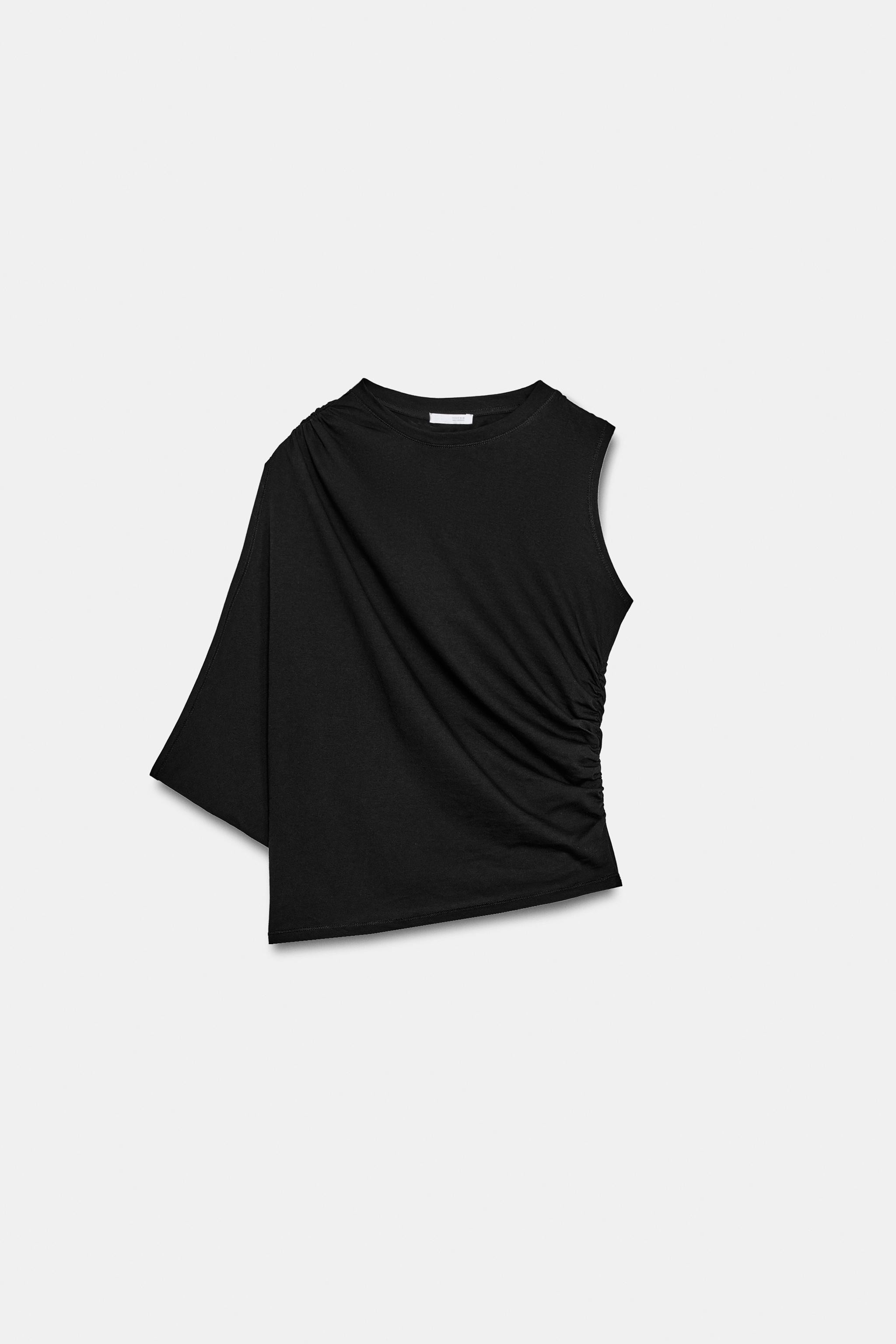 DRAPED ASYMMETRIC TOP | Zara Canada