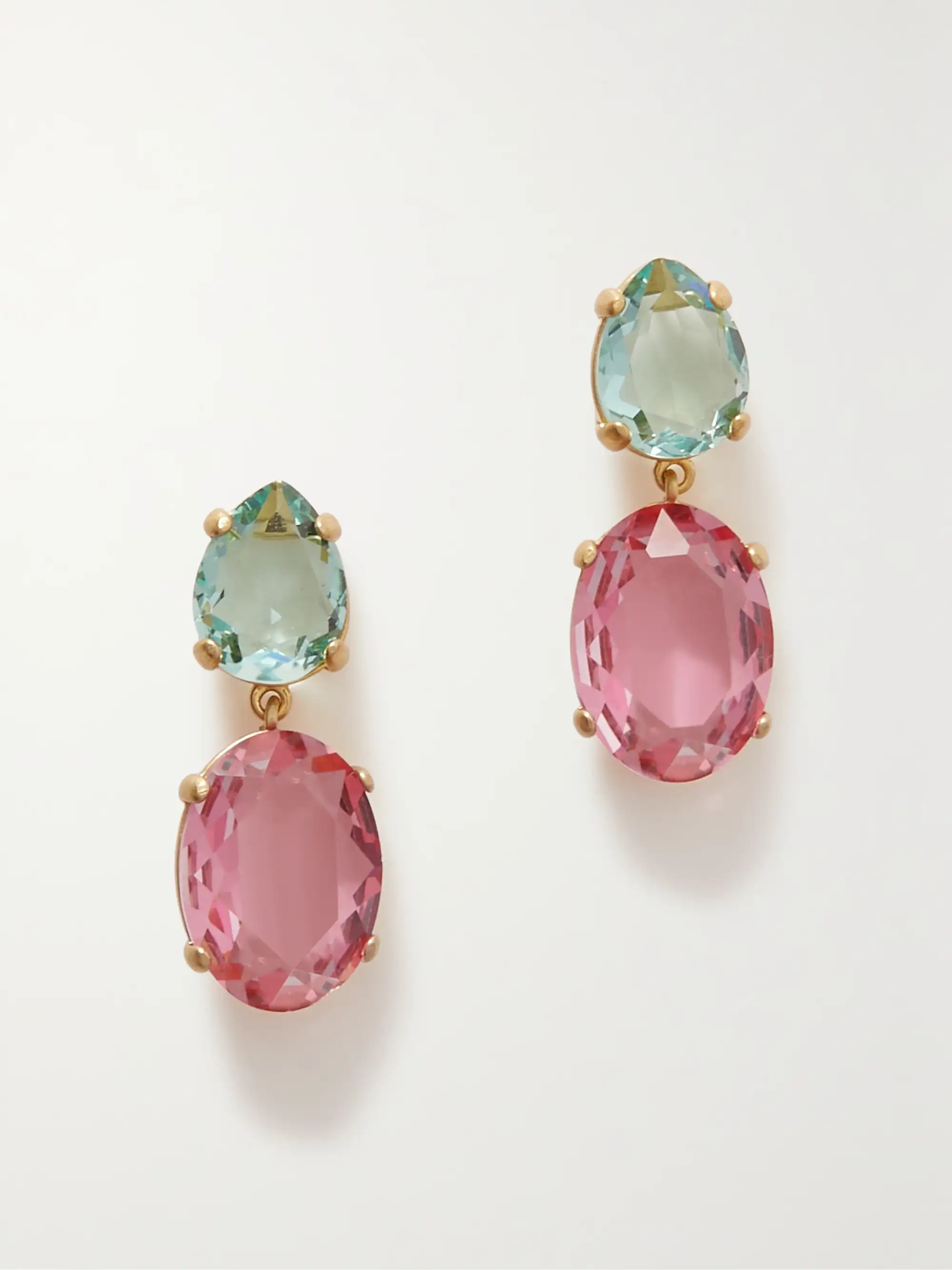 Gold-tone crystal earrings | NET-A-PORTER (US)