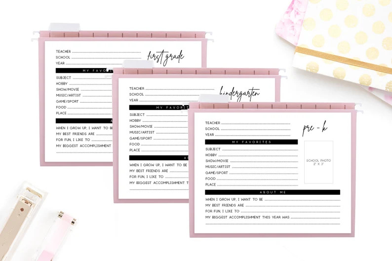 Memory Box Printable Pages - INSTANT DOWNLOAD - School File Box, Milestone Tote - Kids School Mem... | Etsy (CAD)