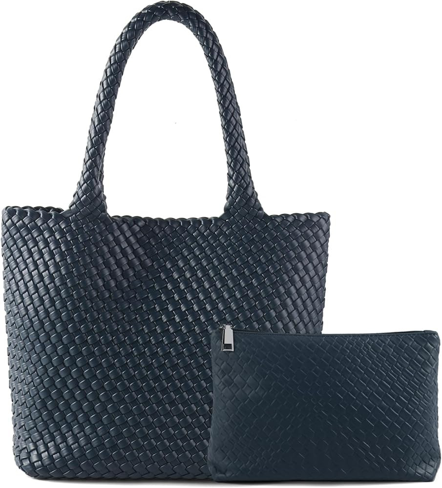 Hand Woven Bag Tote BagS For Women Top Handle Shoulder Vegan Leather Large Travel Beach Hobo Hand... | Amazon (US)