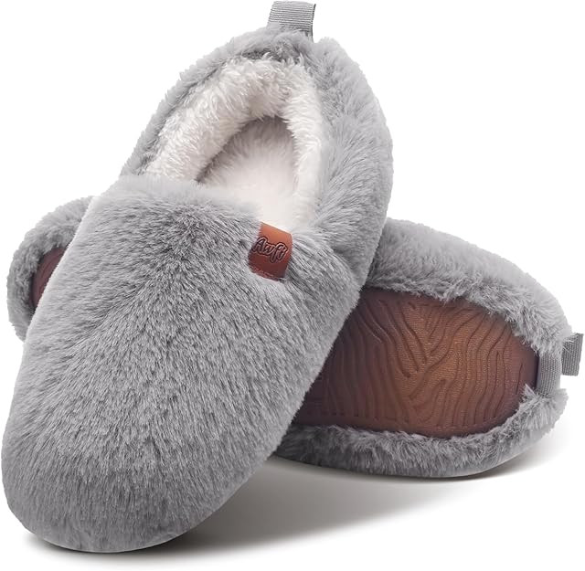 Fuzzy Home Slippers Womens Faux Wool House Shoes Memory Foam Lightweight Slip on Slippers for Wom... | Amazon (US)