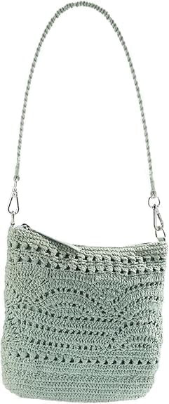 SAGEFINDS Crochet Crossbody Bag, Women's Shoulder Purse with Adustable Strap, 100% Cotton - Sage ... | Walmart (US)