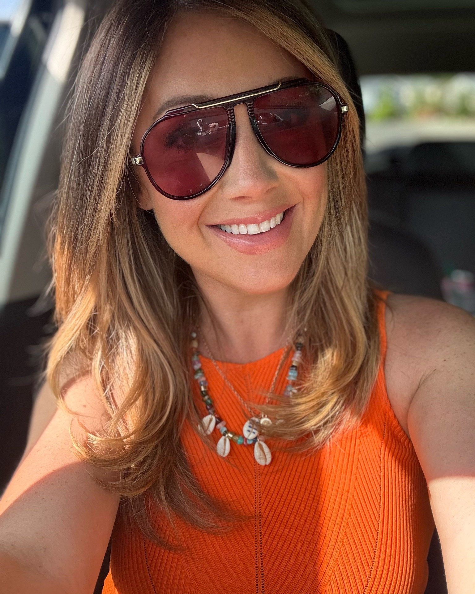 Loving these new wine/burgundy colored shades! They don’t make everything look pink either. Trending this summer!! Also, I have had so many compliments on this necklace from Target I lost count! 🧡

@Target

#LTKootd