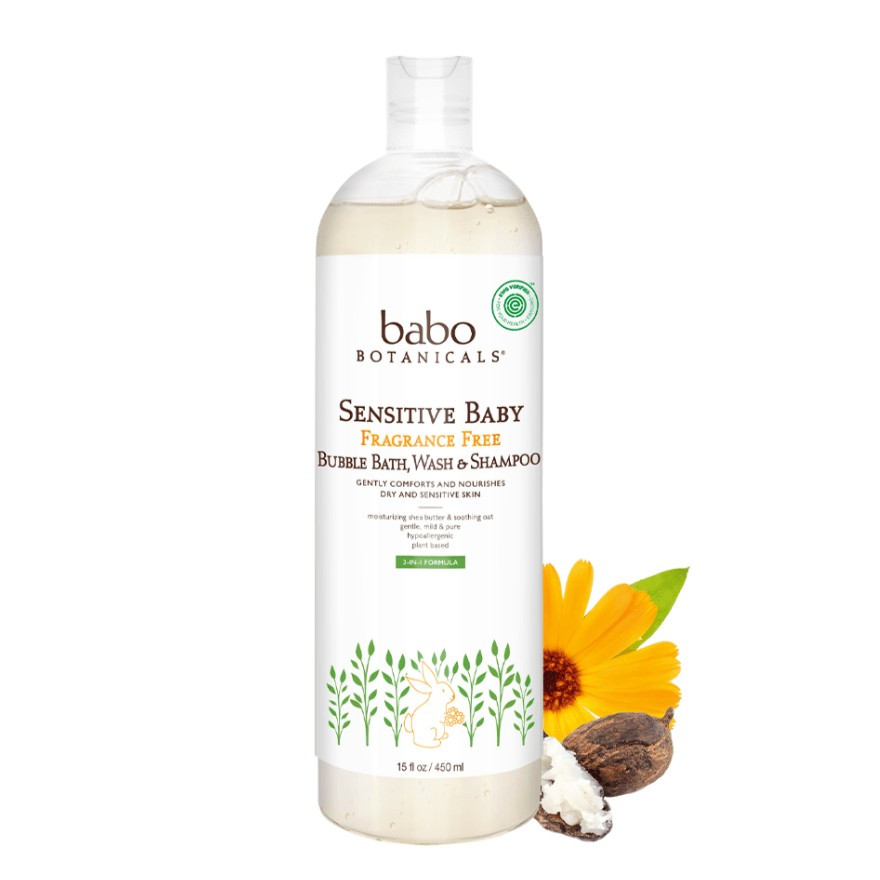 NEW! Sensitive Baby Fragrance Free Bubble Bath, Wash and Shampoo | Babo Botanicals