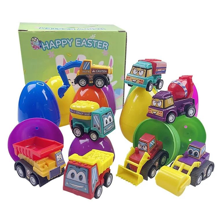 Easter Decorations for Home bunny easter Easter Eggs with Mini Pull Back Construction Trucks Set ... | Walmart (US)