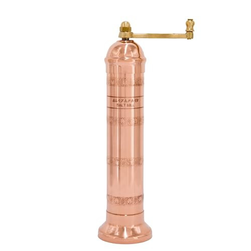 Alexander Home The Original Greek Salt Mill 9 Inch Tall | European Salt Mill Grinder with Crank Handle | Manual Salt Grinder | Salt Refillable - Copper | Amazon (US)