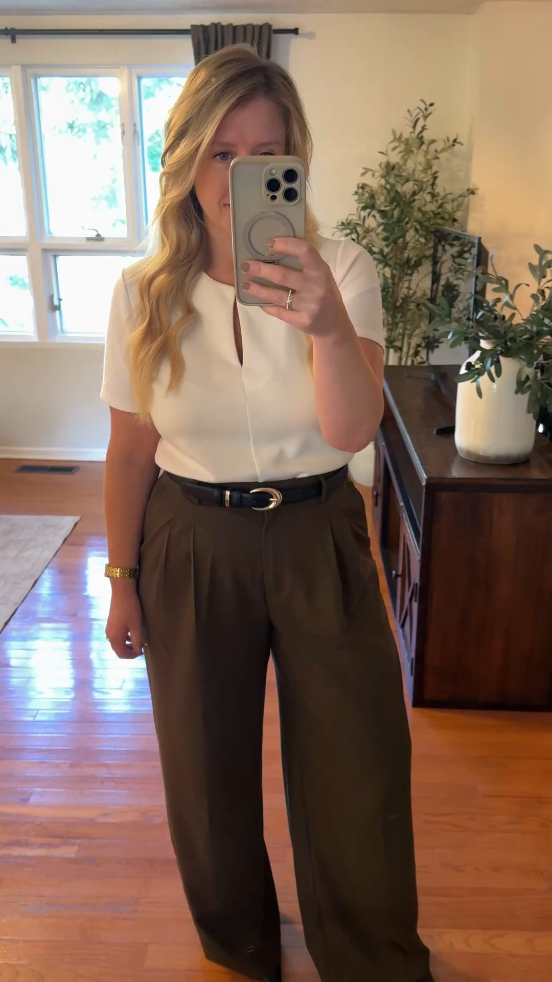 Wide Leg Trousers, Olive Green Trousers, Fall Work Outfit, Business Casual

#LTKMidsize #LTKSaleAlert #LTKWorkwear