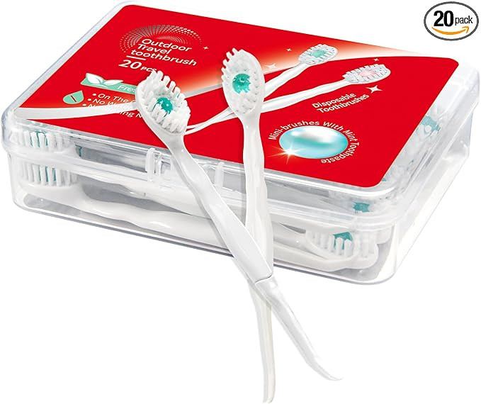Mini Disposable Toothbrushes with Toothpaste and Toothpick, Tongue Cleaners, Reduce Bad Breath, T... | Amazon (US)