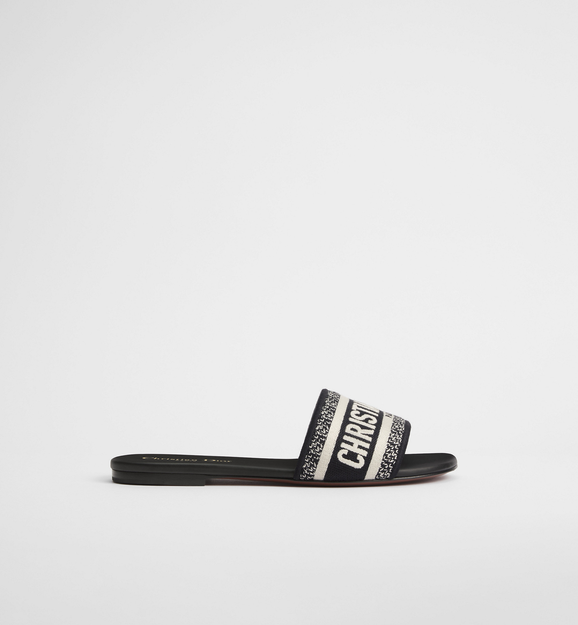 Dway Slide Black embroidered cotton | DIOR | Christian Dior Parfums UK