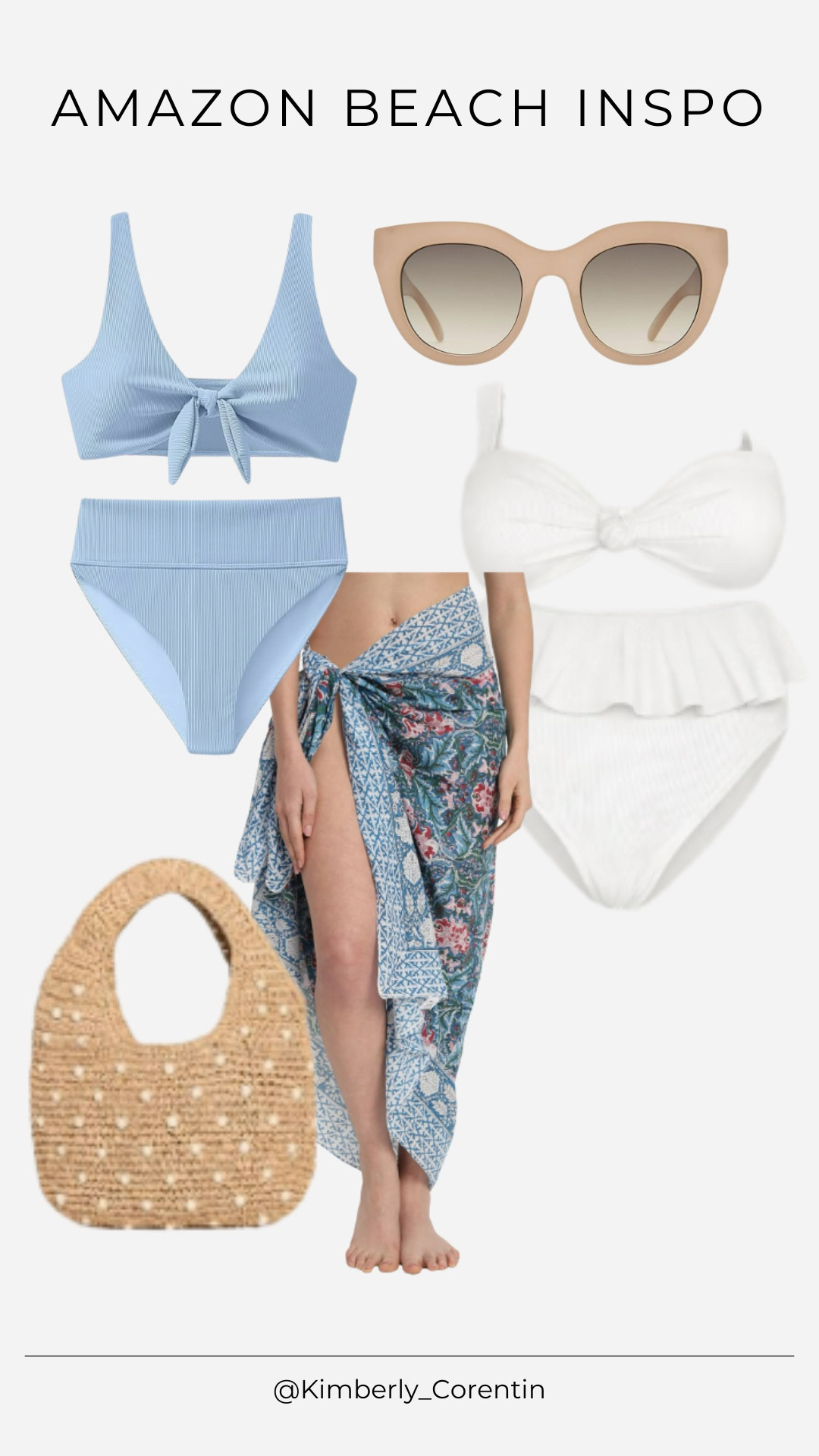 Amazon beach outfit idea for your next summer vacation! 

Blue bikini, white bikini, blue bathing suit, white bathing suit, beach outfit, pool outfit, vacation outfits, sunglasses, summer sunglasses, monochromatic

#LTKootd #LTKSwim #LTKTravel