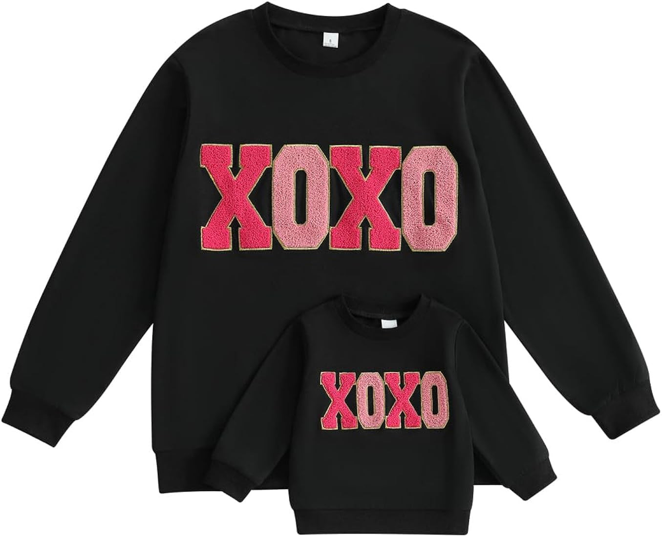 Family Matching Mommy and Me Valentine's Day Sweatshirt Long Sleeve Crewneck Embroidery Pullover ... | Amazon (US)