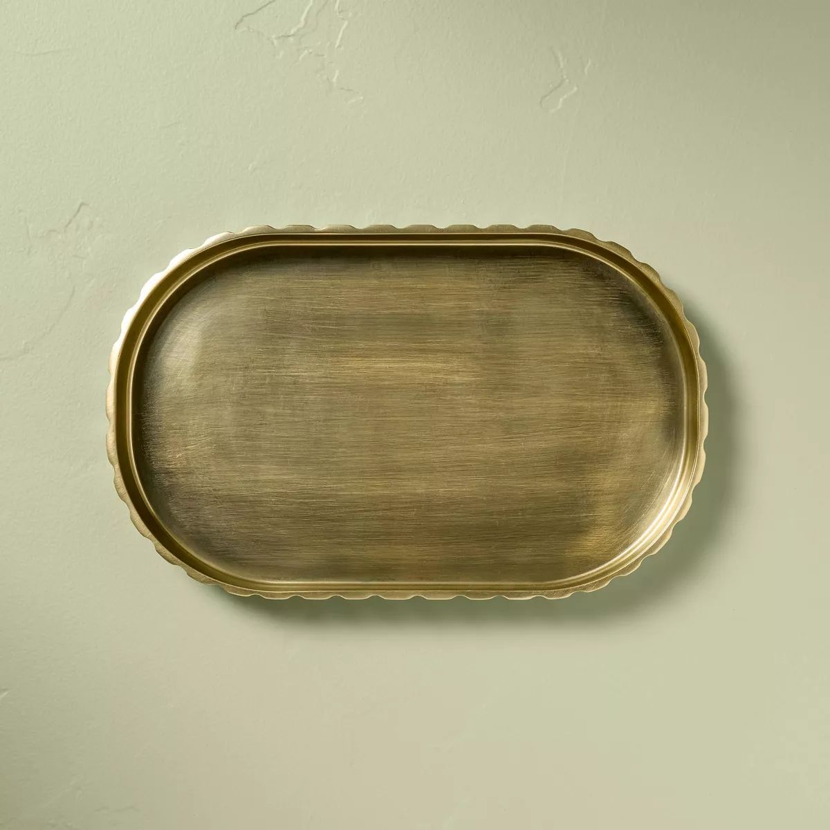 Fluted Antique Brass Finish Decorative Tray - Hearth & Hand™ with Magnolia | Target