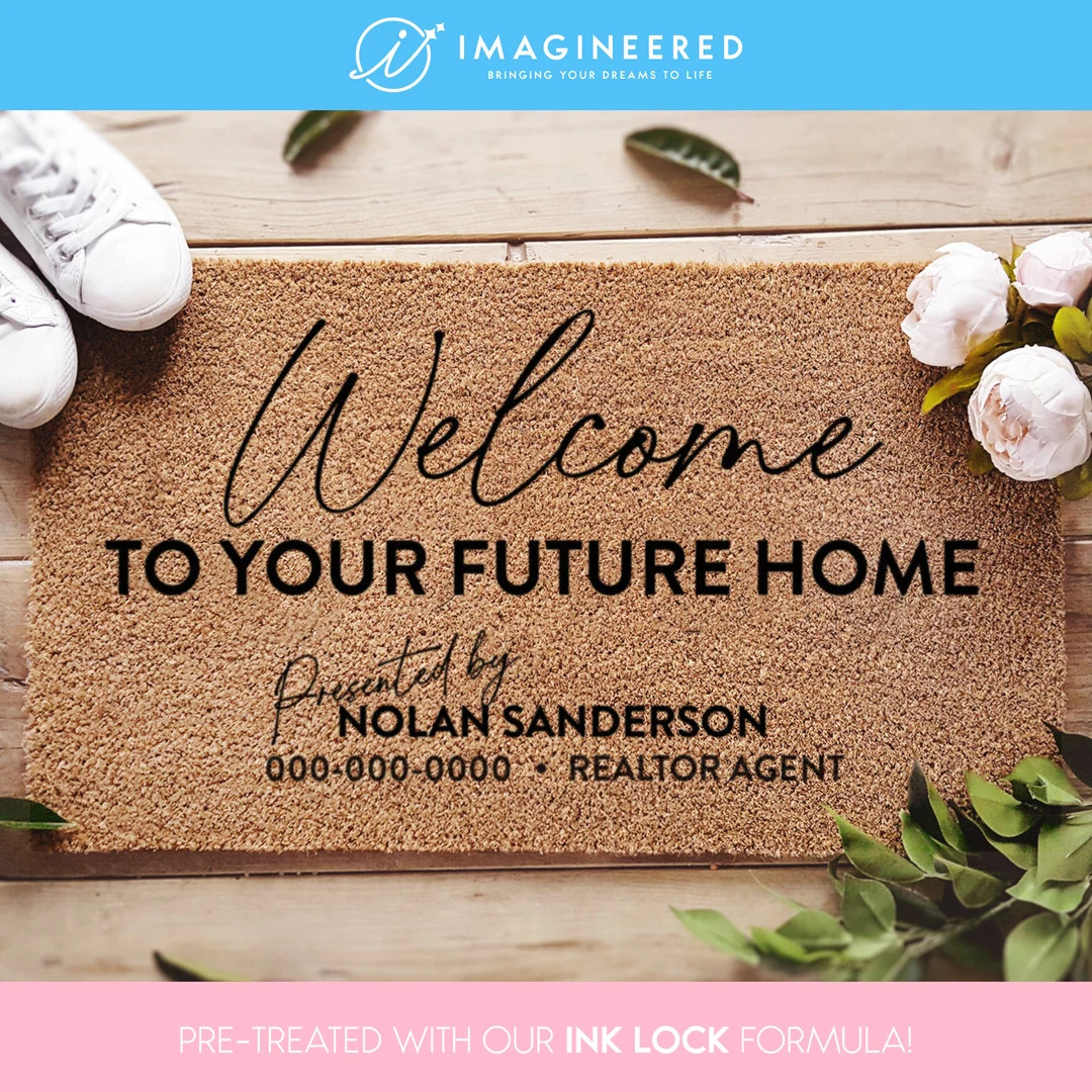 Stylish Doormat for Realtors Customised Realtor Gift Realtor Logo Realtor Rug for Listings Open H... | Etsy (US)