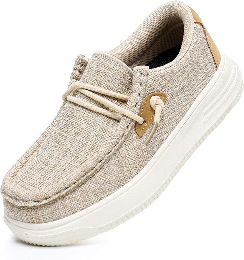 Boys Girls Slip-On Casual Boat Shoes Light-Weight Lace Up Loafers(Toddler/Little Kid/Big Kid) | Amazon (US)