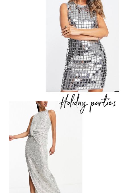 Holiday party, silver, sequin, party dress 

#LTKHoliday #LTKSeasonal #LTKparties