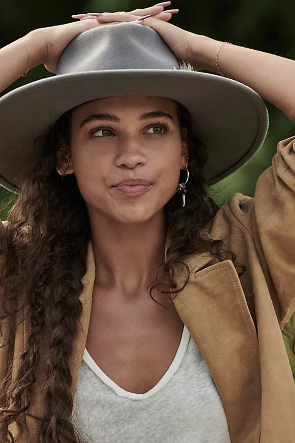 Journey Washed Band Felt Hat by Free People, Grey, One Size | Free People (Global - UK&FR Excluded)