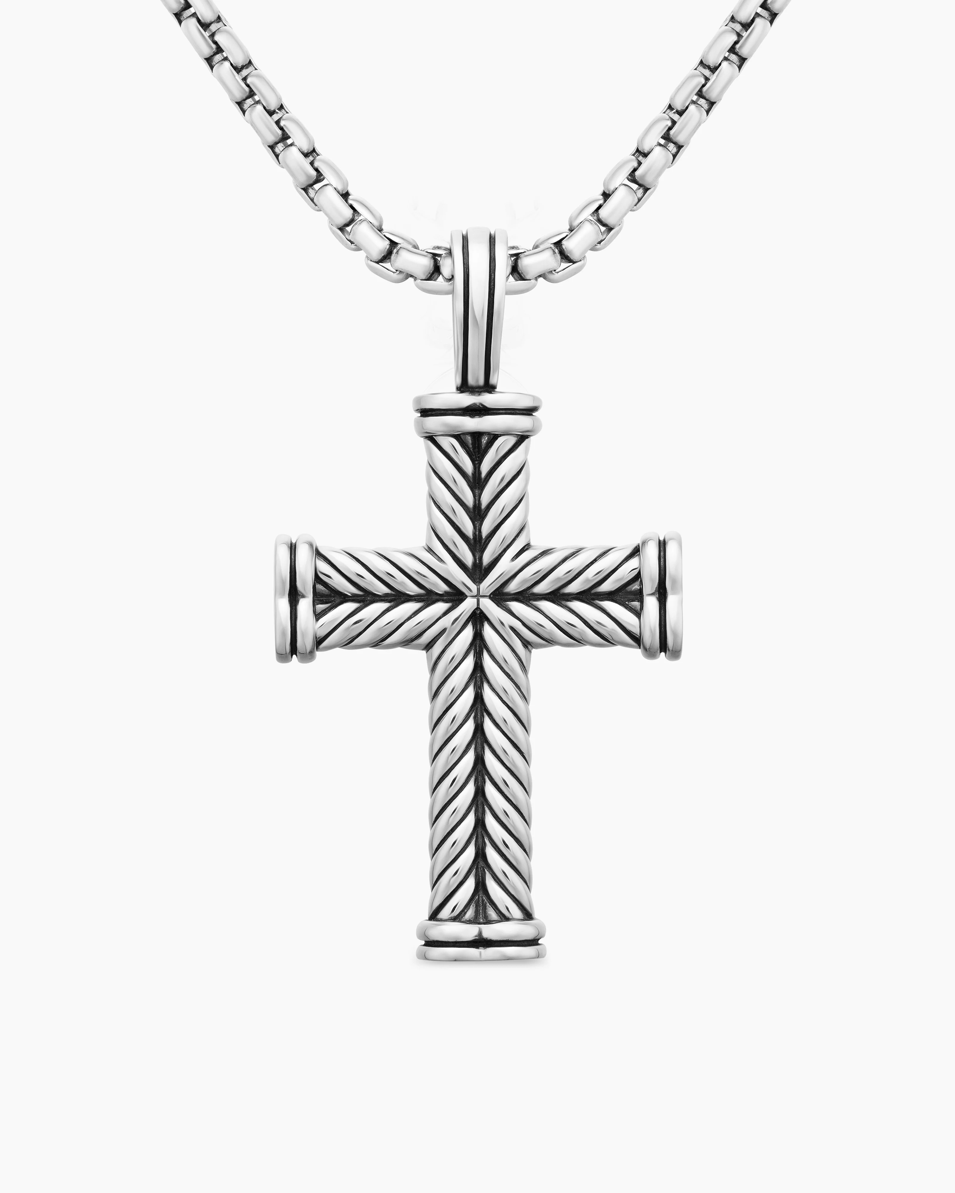 David Yurman | Chevron Cross Pendant in Sterling Silver, 33mm | David Yurman