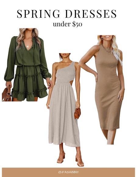 Neutral spring dresses 


Cut out dress, body on, ruffle dress, must have, budget friendly 

#LTKSeasonal #LTKFind #LTKunder50