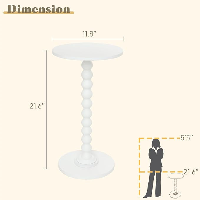 Round Side Table, Small Drink Table for Small Spaces, Modern Accent End Table Nightstand with Sol... | Amazon (US)