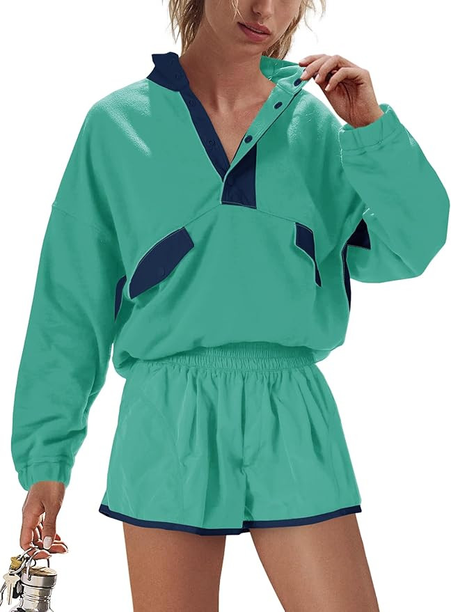 Nirovien Womens 2 Piece Workout Sets Two Piece Outfits Activewear Gym Sets Pullover Sweatshirt An... | Amazon (US)