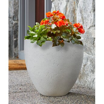 allen + roth Round 19.02-in W White Resin Indoor/Outdoor Planter | Lowe's