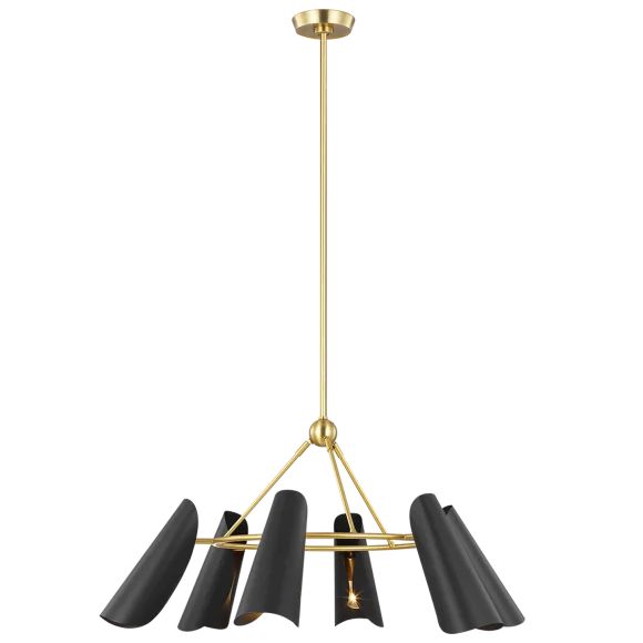 Tresa Six Light Chandelier, Black And Brass Chandelier, Modern Chandelier | Visual Comfort