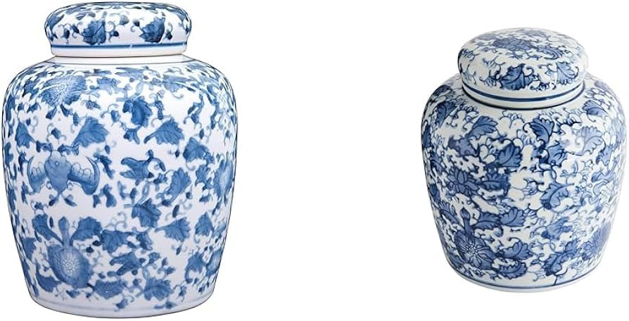 Decorative Blue and White Ceramic Ginger Jar with Lid Bundle | Amazon (US)