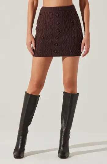 ASTR the Label Argyle Pom Miniskirt | Nordstrom | Nordstrom