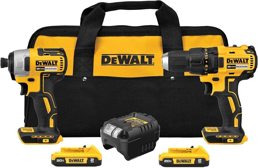 DEWALT 20V MAX Cordless Drill and Impact Driver, Power Drill Brushless 2-Tool Power Tool Combo Ki... | Amazon (US)