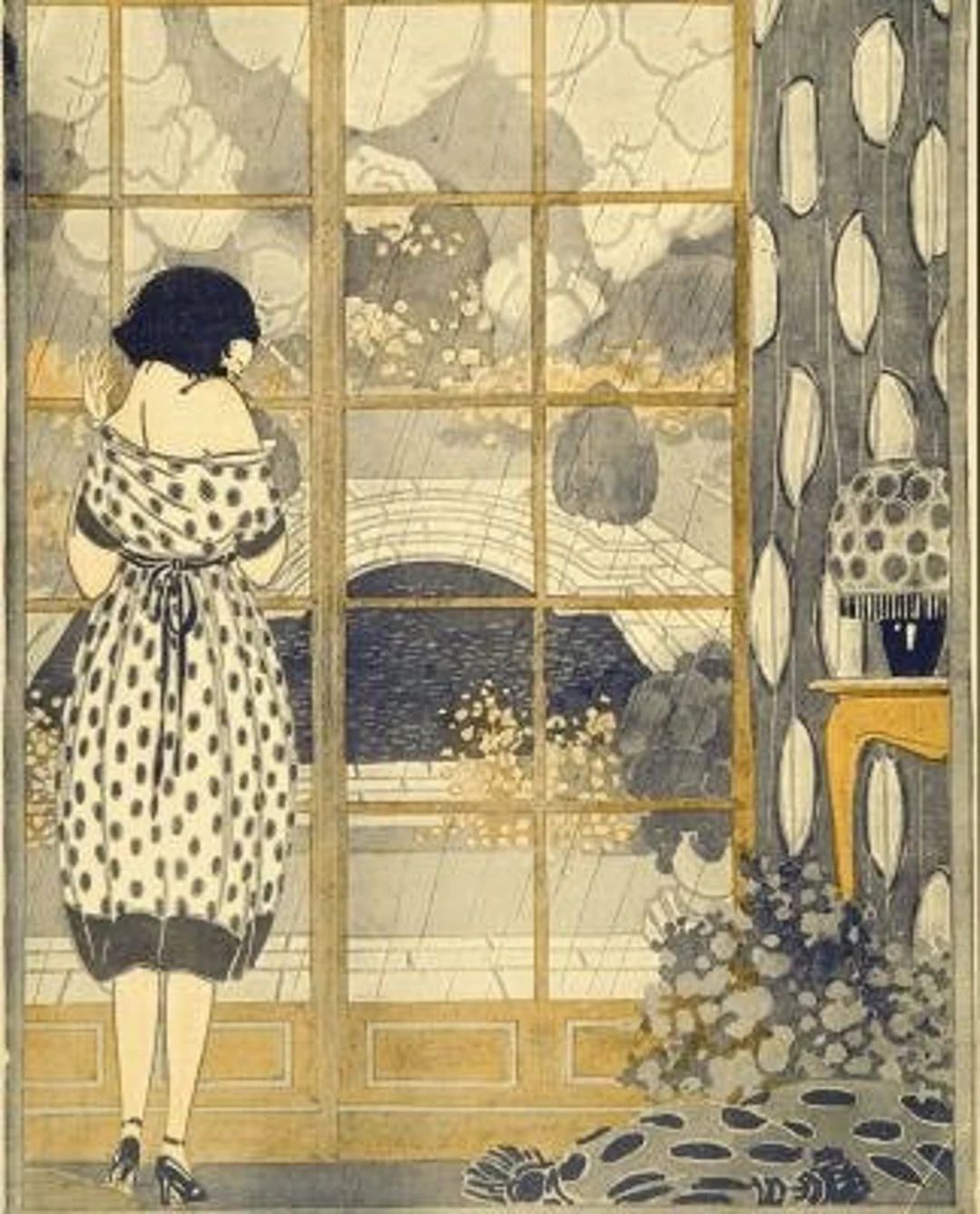 Art Nouveau Gift Art Deco Home Decor Print of Girl Gazing out Window by Anichini---in Several Siz... | Etsy (US)