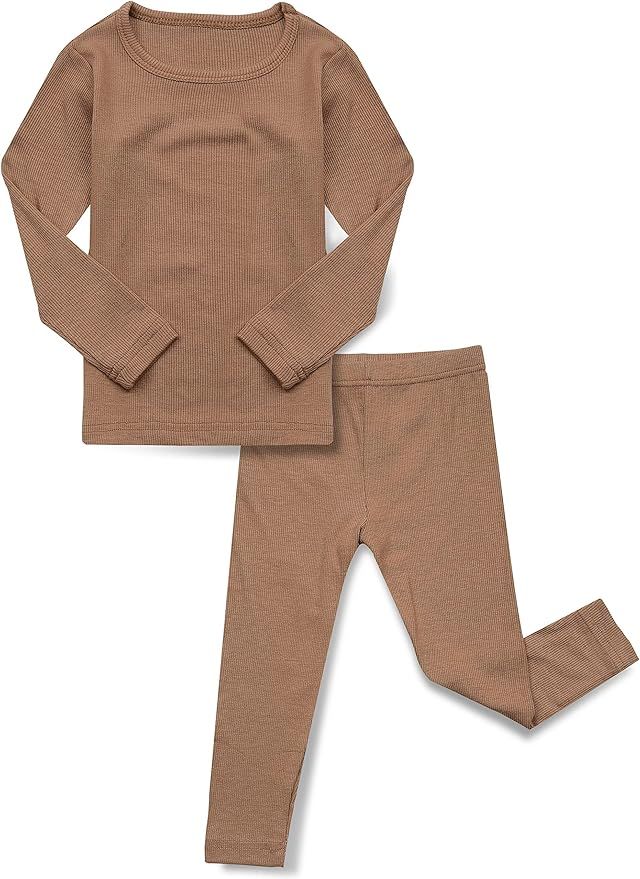 Amazon.com: AVAUMA Baby Boys Girls Pajama Set Kids Toddler Snug fit Ribbed Sleepwear pjs for Dail... | Amazon (US)