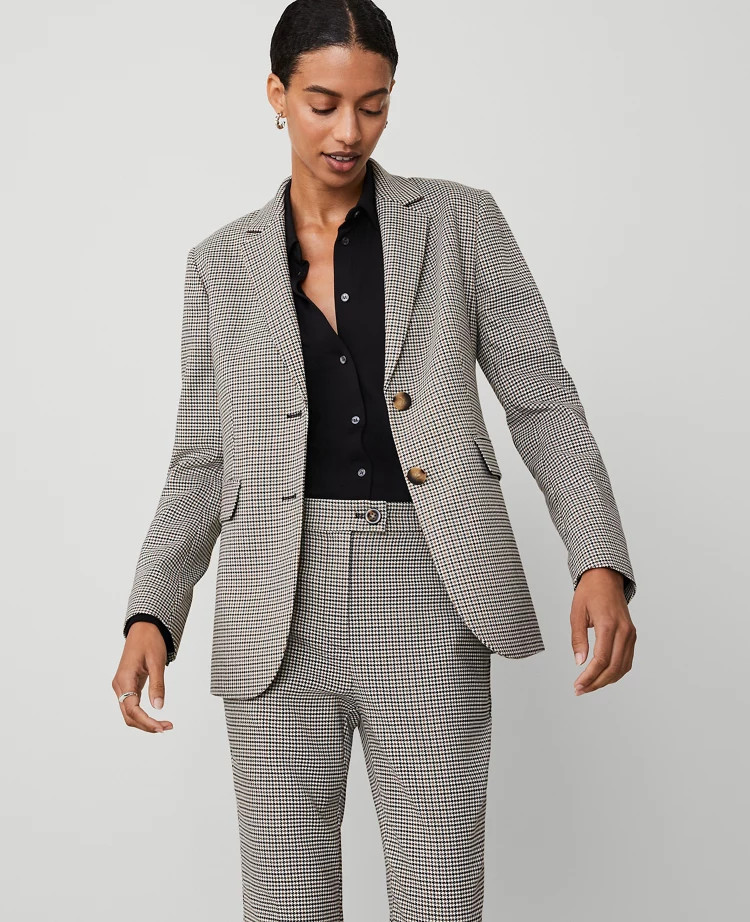 The Petite Greenwich Blazer in Houndstooth | Ann Taylor (US)