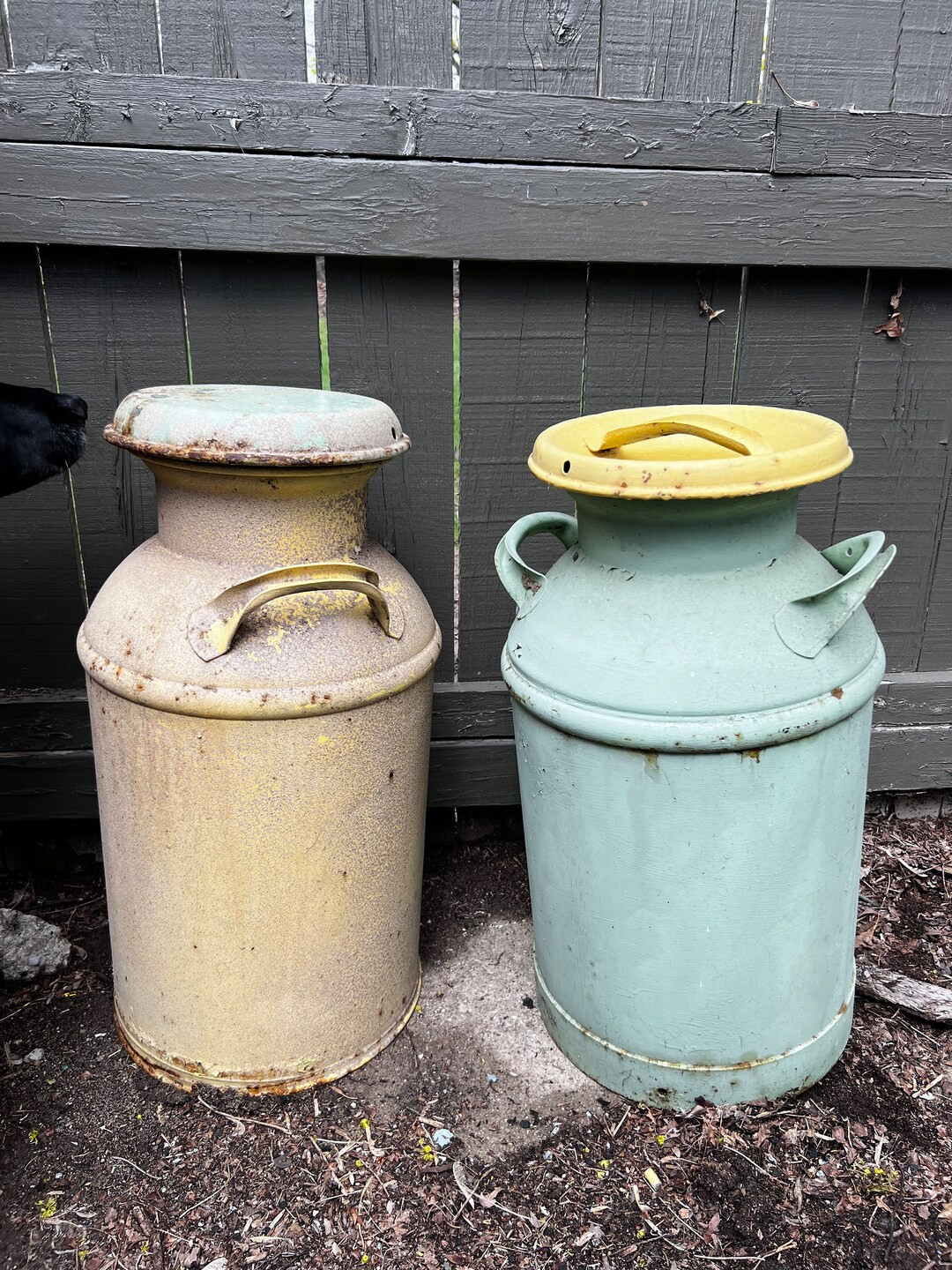 Large Vintage Milk Can with Lid 10 gallon | Etsy (US)