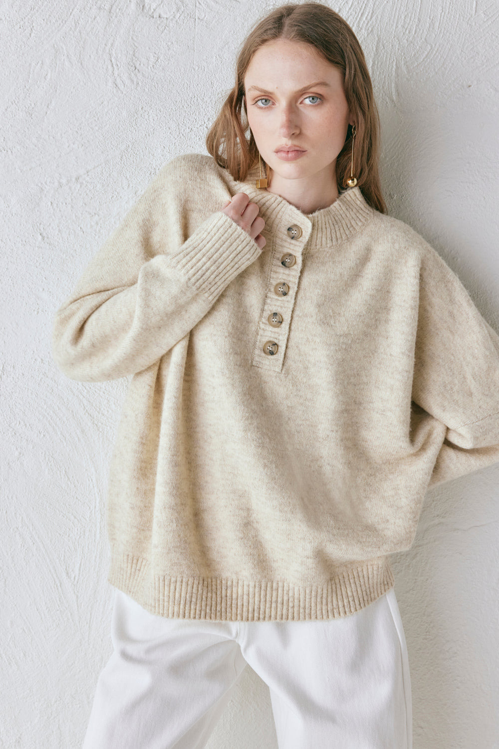 Blair Knit Jumper Oat Marle | VRG Grl