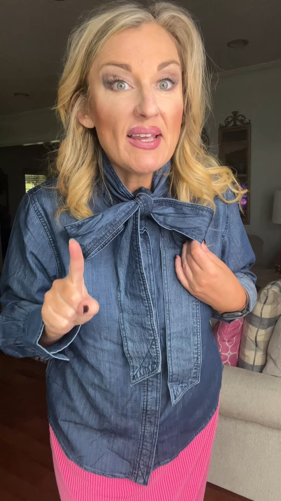 Denim on denim what do you think?  Wearing a medium in the shirt 

#LTKootd #LTKOver40 #LTKMidsize
