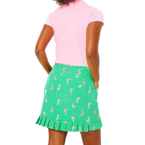 Lilly Pulitzer Womens UPF 50+ Luxletic Monica Pleated Skort in Spearmint Par Tee Animals Golf Print (US, Numeric, 16, Regular, Regular, Spearmint Par Tee Animals) | Amazon (US)