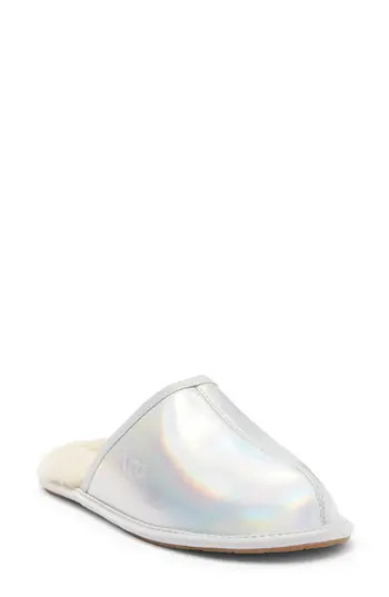 UGG® Pearle Iridescent Scuff Slipper in Glacier Grey at Nordstrom Rack, Size 6 | Nordstrom Rack