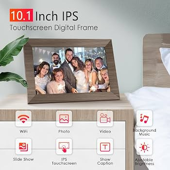 10.1 WiFi Digital Picture Frame, IPS Touch Screen Smart Cloud Digital Photo Frame with 16GB Stora... | Amazon (US)