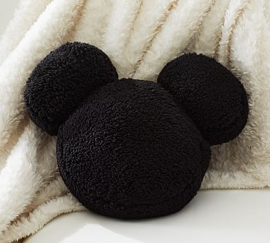 Disney Mickey Mouse Shaped Sherpa Pillow | Pottery Barn (US)