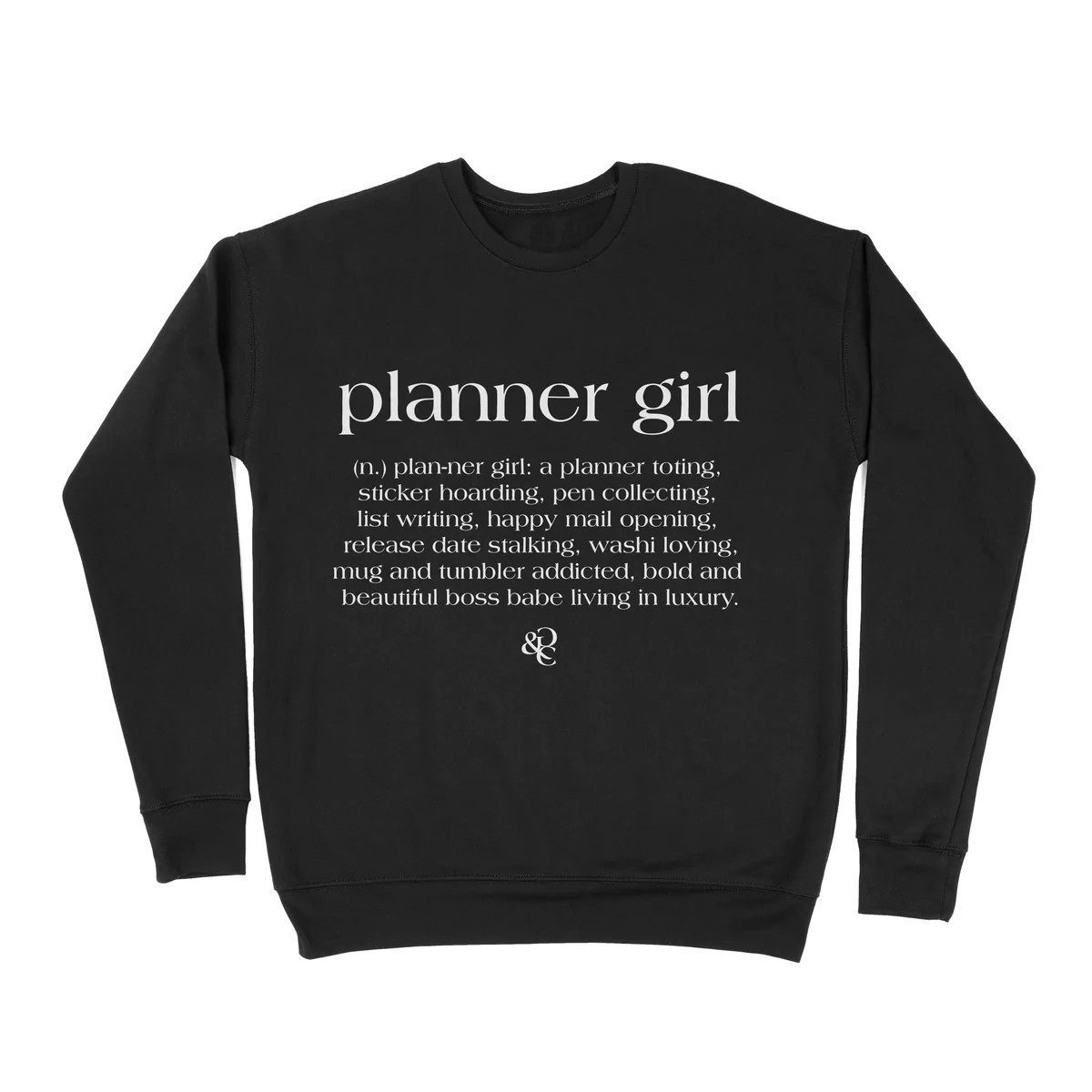 Classic Planner Girl Crewneck | Goldmine & Coco