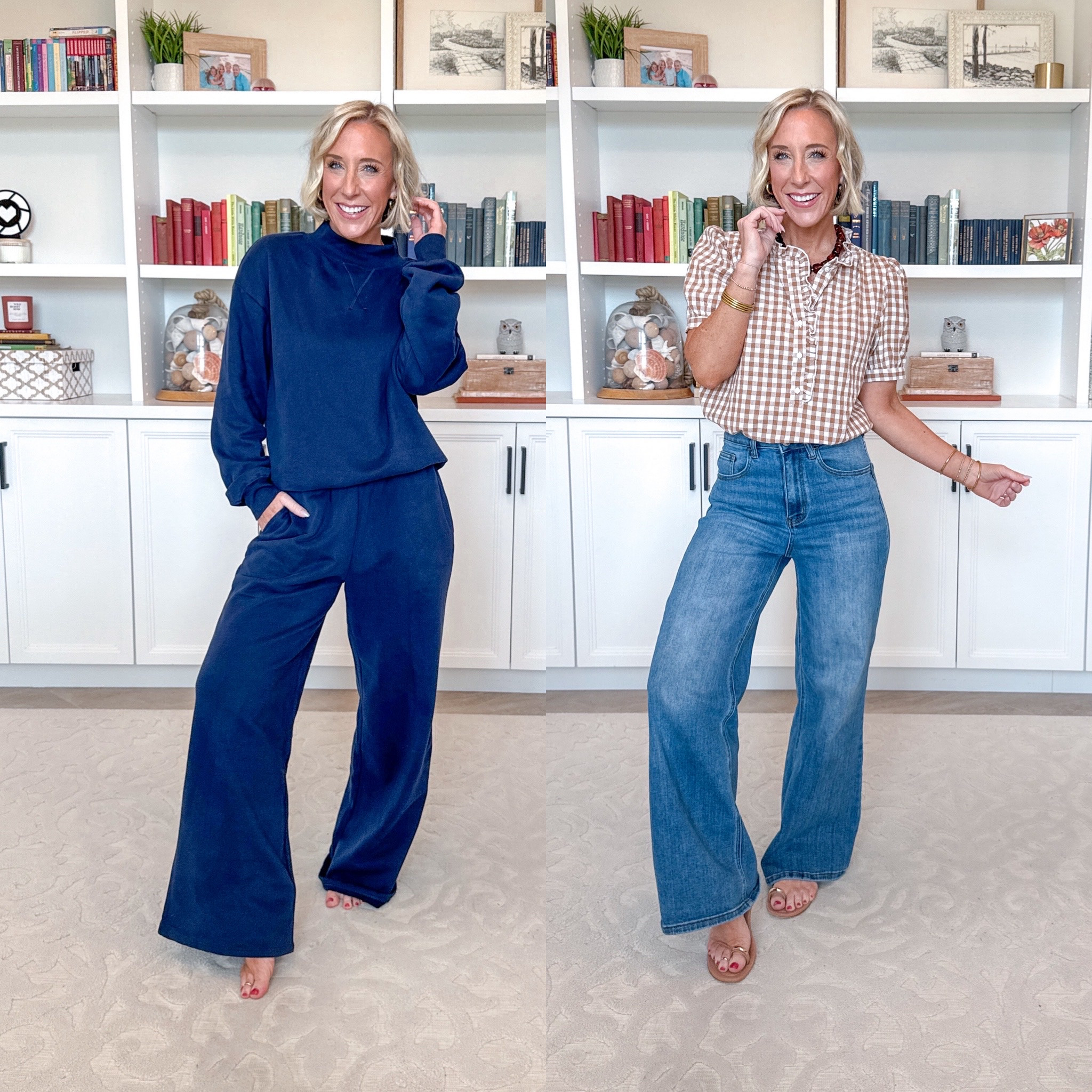 Amazon - unboxing my latest orders * Gingham Puff Short Sleeve Blouse - size small. 7 colors. * Wide Leg Jeans - size 25. Mock Neck & Wide Leg Pants 2 Piece Sweat Set - size small (could have done the XS). 8 colors.

#LTKSeasonal #LTKOver40 #LTKPetite