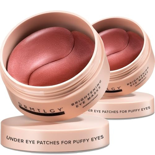 DRMTLGY Brightening Eye Masks – Biodegradable Hydrogel Under Eye Patches with Caffeine, Peptides, Hyaluronic Acid & Niacinamide – Depuff, Hydrate & Smooth Dark Circles – 2 Pack (60 Count Each) | Amazon (US)