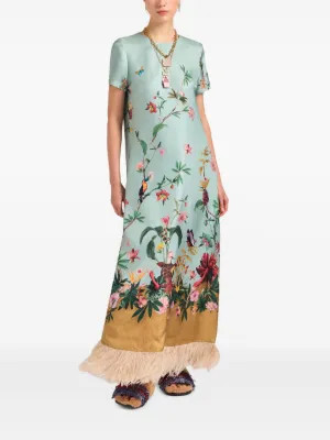 La DoubleJ Swing floral-panel Maxi Dress | Blue | FARFETCH | Farfetch Global
