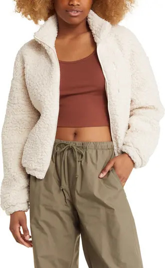 BP. High Pile Fleece Zip-Up Jacket in Brown Kona at Nordstrom, Size Xx-Small | Nordstrom