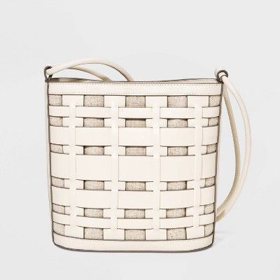 Basket Weave Woven Bucket Bag - A New Day™ White | Target