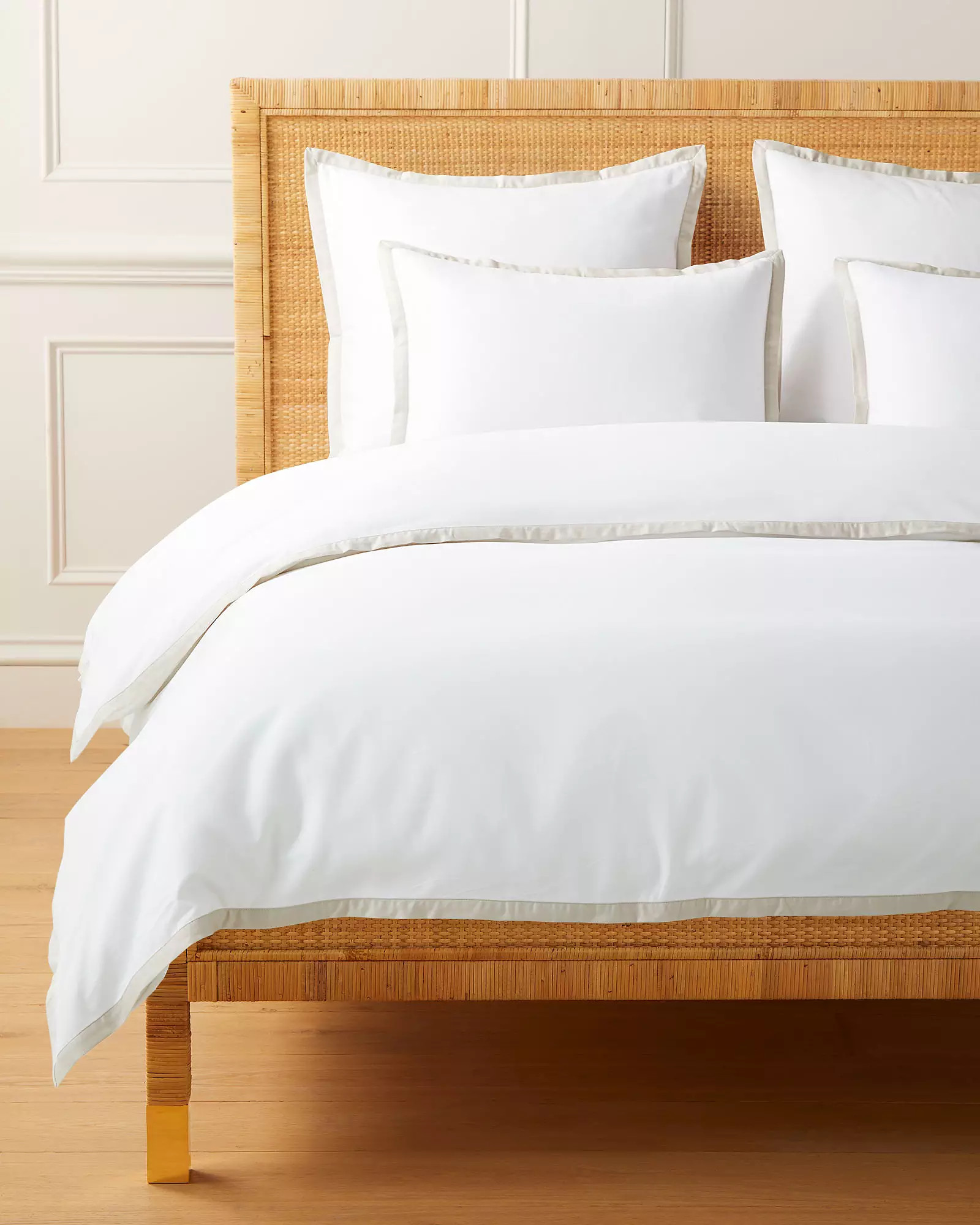 Border Frame Sateen Duvet Cover | Serena and Lily