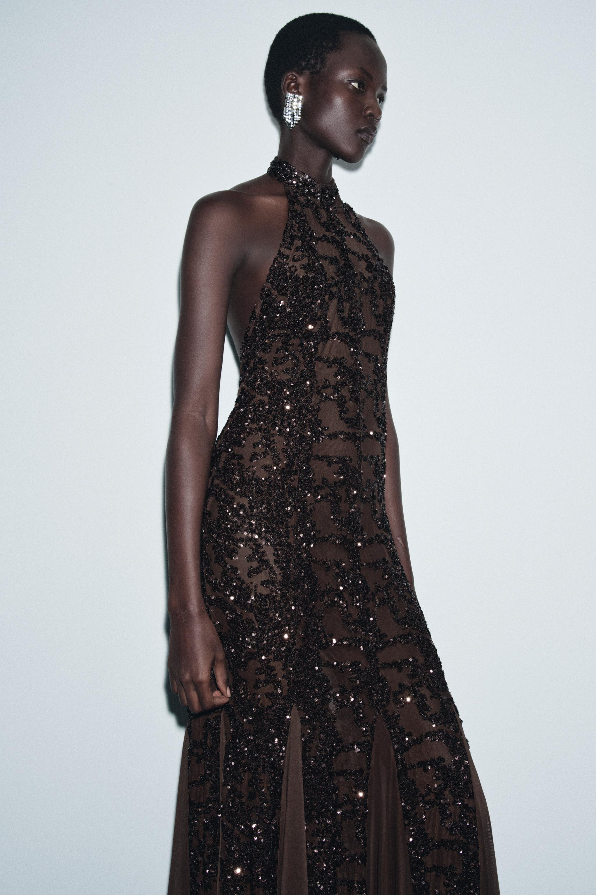 SEQUIN HALTER DRESS | Zara US