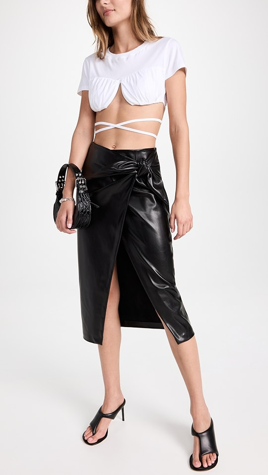 Enza Costa Vegan Leather Wrap Skirt | SHOPBOP | Shopbop