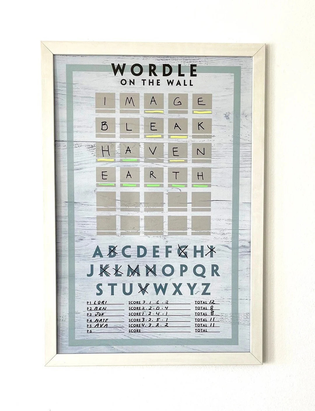 Wordle on the Wall Fun Easy Game Wordle Board Games Wall Art Family Gift Game Room Home Decor Uni... | Etsy (US)