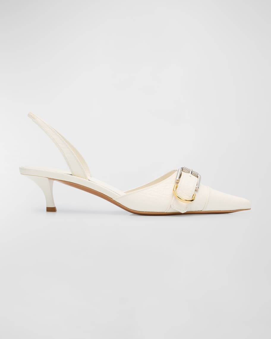 Givenchy Voyou Leather Buckle Slingback Pumps | Neiman Marcus